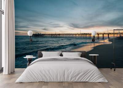 The Balboa Pier at sunset, in Newport Beach, Orange County, California\ Wall mural